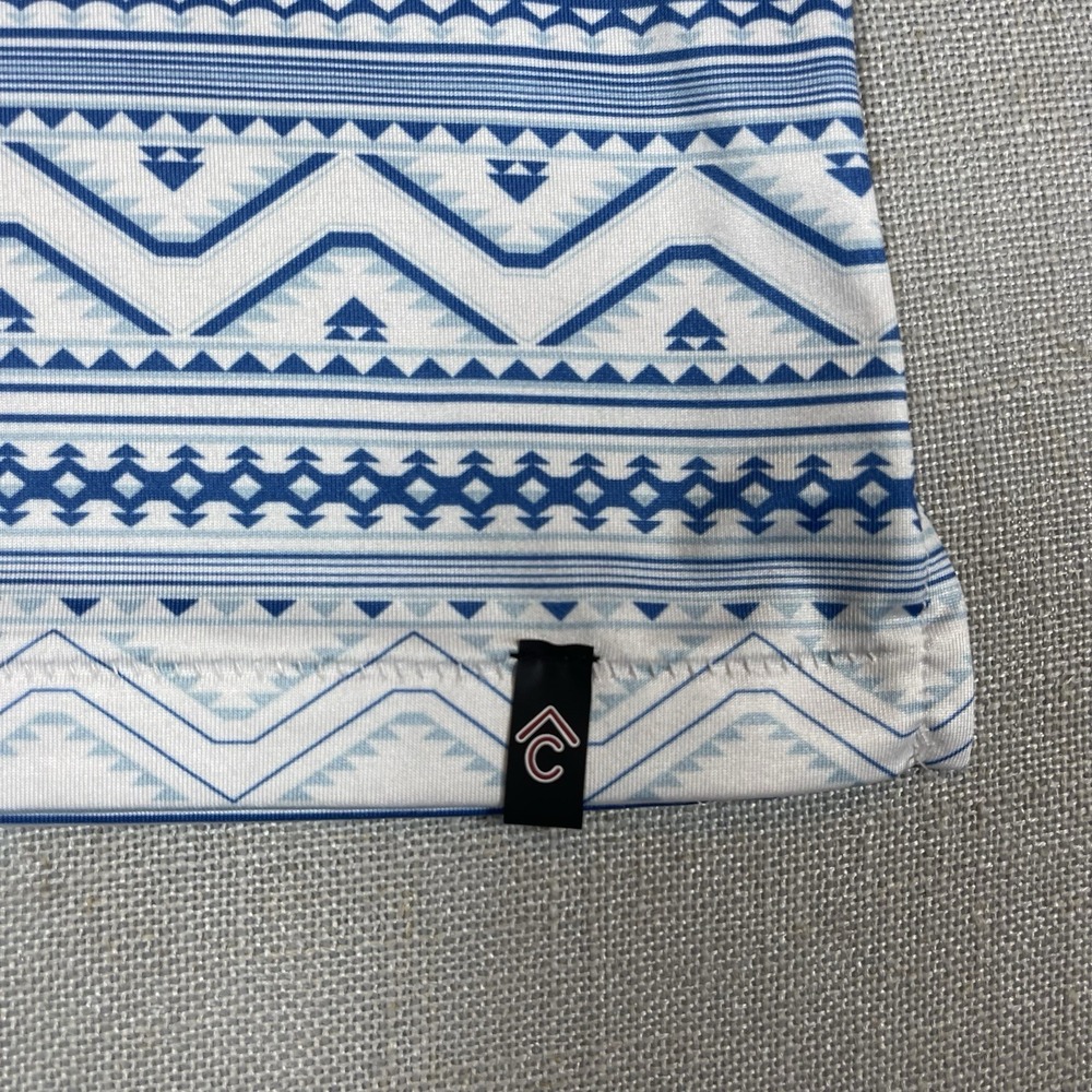 Rafter C Polo Shirt Mens 2XL Blue Southwestern Aztec Stretch Pearl Snap Western - Picture 4 of 7